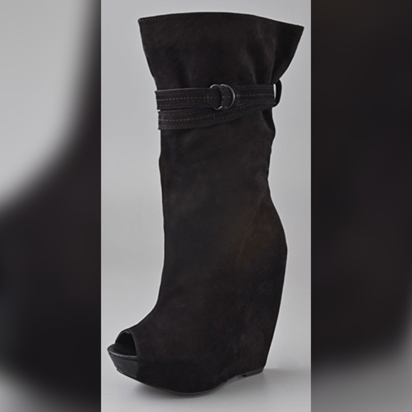 Report Signature Suede Peep Toe Wedge Boots (NWT) - Picture 2 of 8